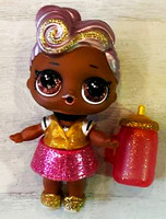 БУ Кукла L.O.L. Surprise! Glam Glitter Series — Independent Queen Индепендент Квин Королева Независимость 8 см (MGA Entertainment) в комплекте с бутылочкой