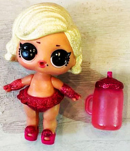 БУ Кукла L.O.L. Surprise! Supreme Glitterati — Bling Queen Блинг Квин Блестящая Королева 8 см (MGA Entertainment) в комплекте с бутылочкой